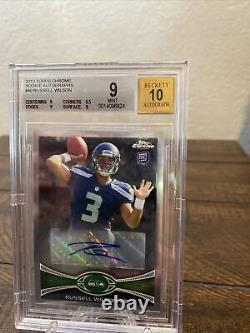 Russell Wilson 2012 Topps Chrome RC Auto BGS 9 10 Mint Rookie Autograph Card #40