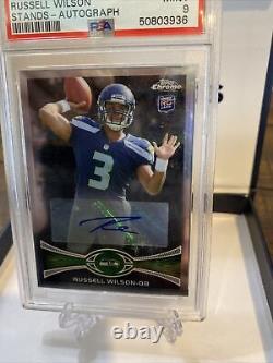 Russell Wilson 2012 Topps Chrome RC Auto PSA 9 Mint Rookie Holographic Autograph