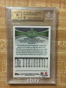 Russell Wilson 2012 Topps Chrome Rookie RC Auto #40 BGS 9.5 Gem Mint! 10 Auto