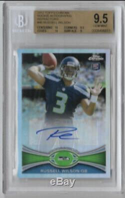 Russell Wilson 2012 Topps Chrome Silver Refractor Auto /178 BGS 9.5/10 RC