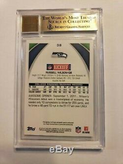 Russell Wilson 2012 Topps Kickoff AUTO BGS 9.5 10 auto (Gold Auto #10/25) Quad S