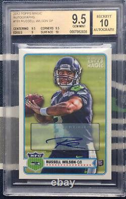 Russell Wilson 2012 Topps Magic BGS 9.5 10 AUTO ROOKIE CARD RC Autograph SP