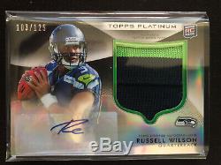 Russell Wilson 2012 Topps Platinum Autograph 2 CLR Rookie Auto RC SP Patch /125