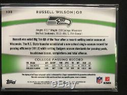 Russell Wilson 2012 Topps Platinum Autograph 2 CLR Rookie Auto RC SP Patch /125