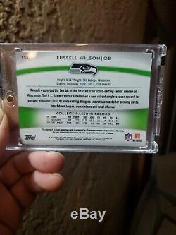 Russell Wilson 2012 Topps Platinum Autograph 3 col Rookie Auto RC SP Patch /125