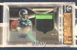 Russell Wilson 2012 Topps Platinum Black Refractor Patch Rc /125 Bgs 9.5 10 Auto
