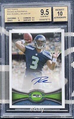 Russell Wilson 2012 Topps Rookie Card AUTOGRAPH BGS 9.5 10 AUTO SP & PSA 10