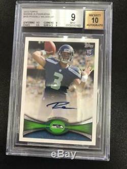 Russell Wilson 2012 Topps SP Auto Autograph Rookie RC BGS 9 Seattle Seahawks BC