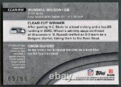 Russell Wilson 2012 Topps Strata Clear Cut Gold Jersey Auto Autograph Rc /99