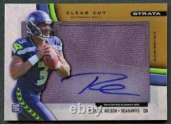 Russell Wilson 2012 Topps Strata Clear Cut Gold Jersey Auto Autograph Rpa Rc /99
