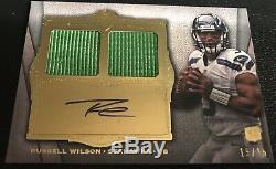 Russell Wilson 2012 Topps Supreme Auto RC/15 Dual Jersey Patch Seahawks Rookie
