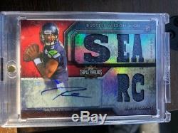 Russell Wilson 2012 Topps Triple Threads Jersey Auto RC 68/99 Seahawks Autograph