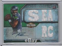 Russell Wilson 2012 Tripple Threads Rookie Green Refactor 5 Pc. Relic Auto 38/50
