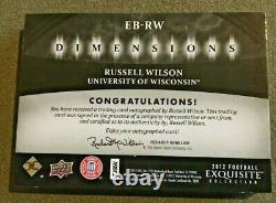 Russell Wilson 2012 UD Exquisite Dimensions RC Auto #'47/60 SEAHAWKS/BADGERS