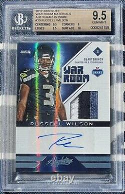 Russell Wilson 2012 WAR ROOM Autograph PRIME Rookie Card RC BGS 9.5 10 AUTO