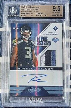 Russell Wilson 2012 WAR ROOM Autograph PRIME Rookie Card RC BGS 9.5 10 AUTO