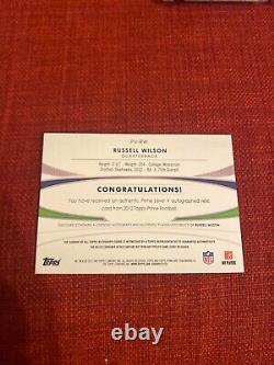 Russell Wilson 2012 topps prime 4 x jersey auto autograph #113/250