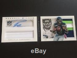 Russell Wilson 2013 Playbook Auto/3-COLOR Patch/Jersey #2/5 Seahawks FREE SHIP