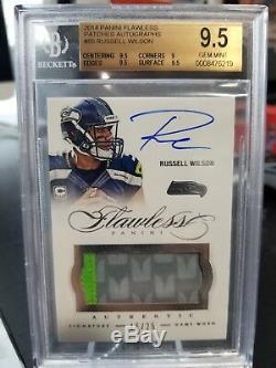Russell Wilson 2014 Panini Flawless Patch Auto BGS 9.5 16/25 Made