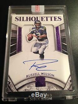 Russell Wilson 2015 Crown Royale Silhouettes Purple Auto 4/5 Autograph Rare