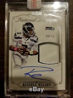 Russell Wilson 2015 National Treasures patch Auto #/10! Seattle Seahawks