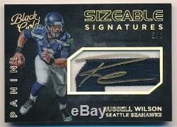Russell Wilson 2015 Panini Black Gold Sizeable Autograph 2 Color Patch Auto #5/5