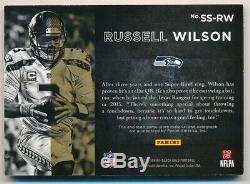Russell Wilson 2015 Panini Black Gold Sizeable Autograph 2 Color Patch Auto #5/5