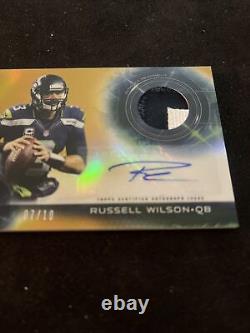 Russell Wilson 2015 Topps Platinum Football Patch Auto SP Autograph /10 Seattle