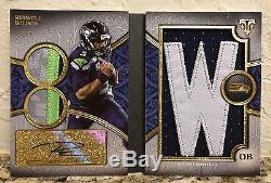 Russell Wilson 2015 Topps Triple Threads 1/3 Auto Letter Patch Booklet Card
