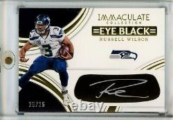 Russell Wilson 2016 Immaculate Collection Eye Black Auto 25/25