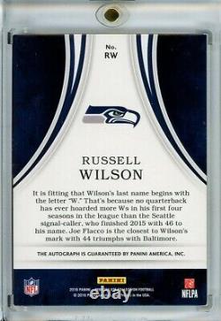 Russell Wilson 2016 Immaculate Collection Eye Black Auto 25/25
