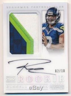 Russell Wilson 2016 National Treasures 2012 Retro Rc Auto 4 Color Patch Sp #2/10