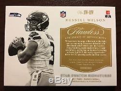 Russell Wilson 2017 Flawless JUMBO Patch Gold On-Card Auto Autograph 2/10 RARE