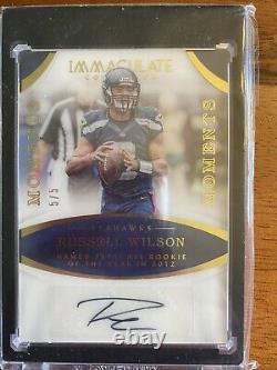 Russell Wilson 2017 Immaculate Football 5/5! SSP auto