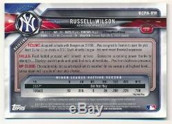 Russell Wilson 2018 Bowman Chrome Rc Rookie On Card Autograph Yankees Auto Sp
