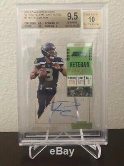 Russell Wilson 2018 Contenders Clear Acetate Auto 3/10 1/1 Jersey Number BGS 9.5