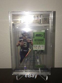 Russell Wilson 2018 Contenders Clear Acetate Auto 3/10 1/1 Jersey Number BGS 9.5