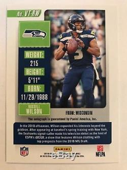 Russell Wilson 2018 Contenders Veteran Playoff Ticket On Card Auto Sp #5/5 RARE