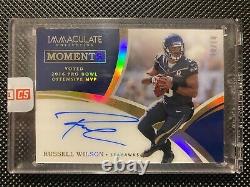 Russell Wilson 2018 IMMACULATE MOMENTS On Card Acetate Auto 10/10 Pro Bowl MVP
