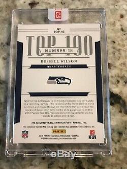 Russell Wilson 2018 National Treasures Gold Top 100 Auto Sp #04/10 Seahawks
