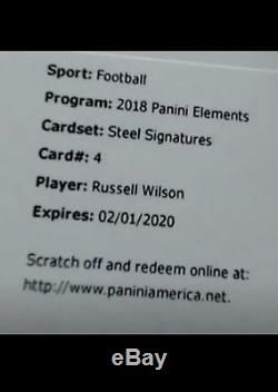 Russell Wilson 2018 Panini Elements STEEL SIGNATURES Auto ON CARD # /10