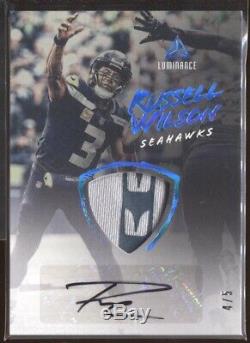 Russell Wilson 2018 Panini Luminance Jersey Patch Auto Autograph /5 Seahawks