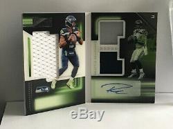 Russell Wilson 2018 Panini Playbook Booklet Triple Jersey Auto 09/15