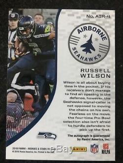 Russell Wilson 2018 Rookie & Stars Airborne Signatures Auto #6/10 Seahawks Sp