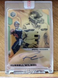 Russell Wilson 2019 Elements Gold Steel On Card Auto 3/5 SSP