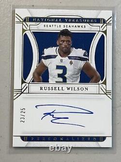 Russell Wilson 2021 National Treasures Gold /25 Personalized Auto Autograph PT