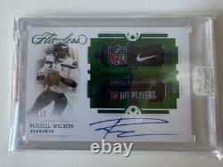 Russell Wilson 2021 Panini Flawless Football Laundry Tag Patch Auto /5 Rare