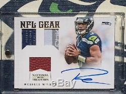 Russell Wilson #3/10 2012 National Treasures Rookie Autograph Laundry Tag AUTO