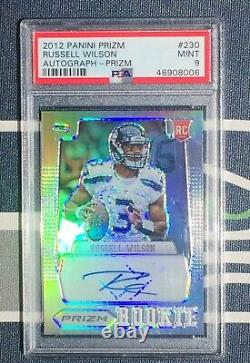 Russell Wilson #/99 2012 Prizm Auto RC Rookie Card SILVER REFRACTOR PSA 9 MINT
