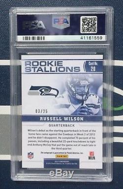 Russell Wilson AUTO 2012 Contenders #3/25 RC ROOKIE STALLIONS AUTOGRAPH PSA 10